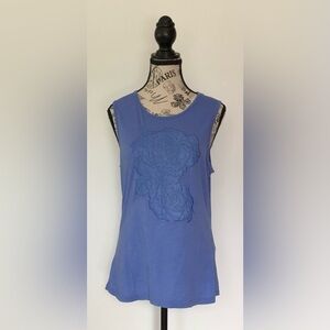 Women's Silver Jeans Sleeveless Top Periwinkle Blue Size Large